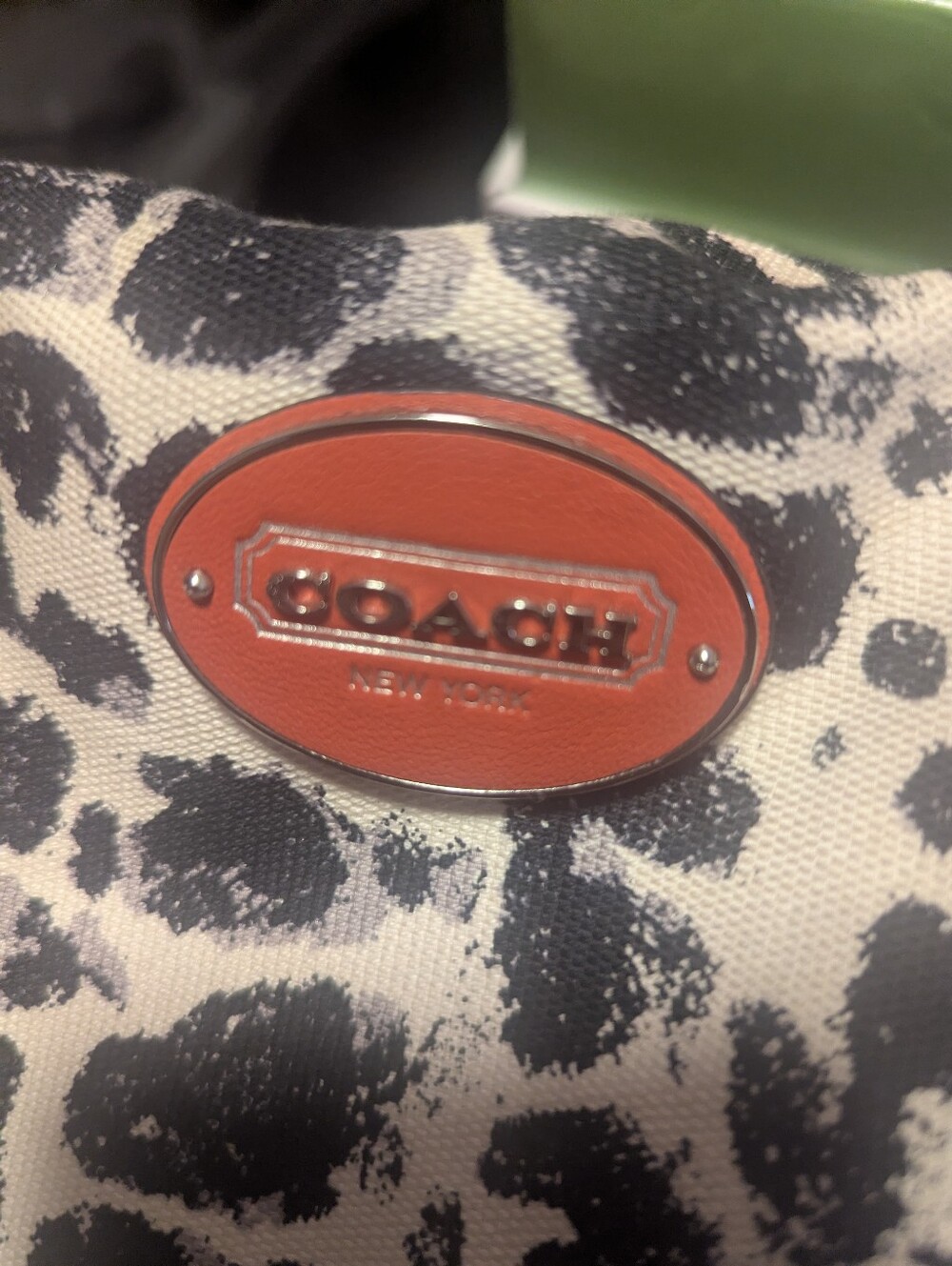 Coach Park Ocelot Leopard Print Canvas Red Leather Trim Satchel Tote – Bold - Picture 7 of 10